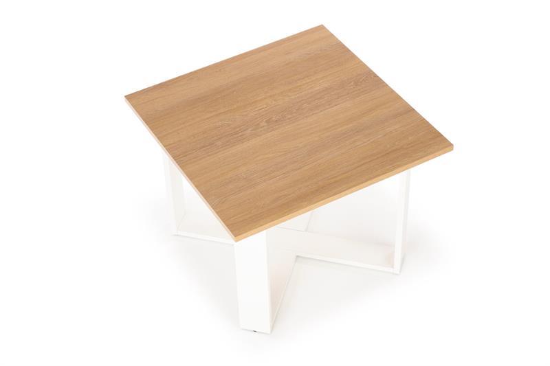 Konferenční stolek CROSS - dub zlatý/bílý